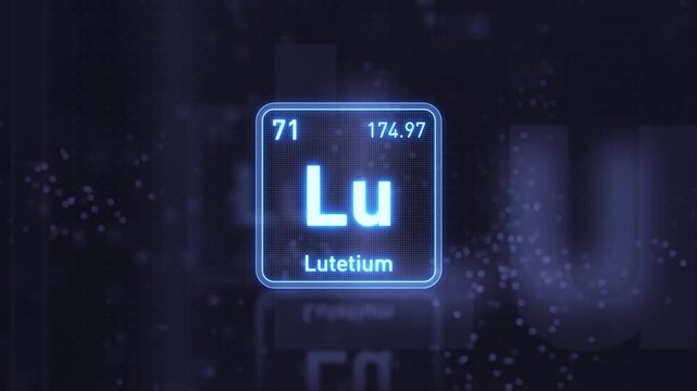 Periodic Table Element Lutetium Lu Animation. Modern and Minimal Design.