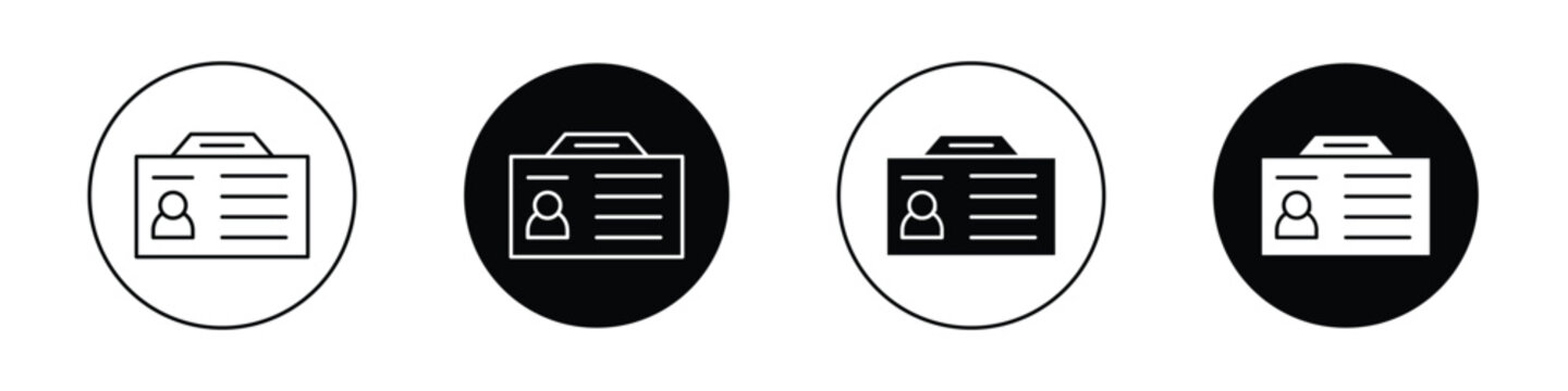 ID badge icon set for web
