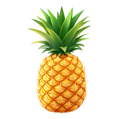 Fototapeta premium Vibrant and Fresh Pineapple Isolated on White Background