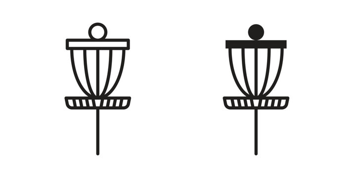 Disc golf icon editable pictograms collection