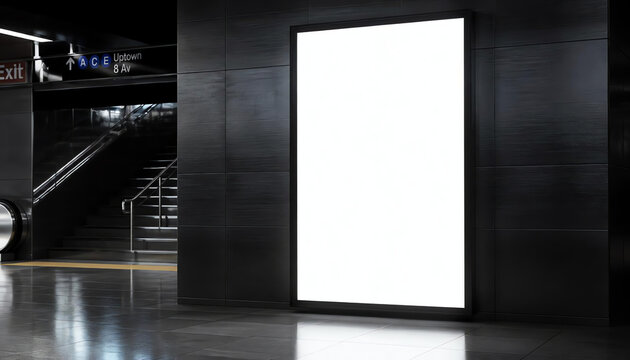 Advertisement light box with blank space. Mock-up design.