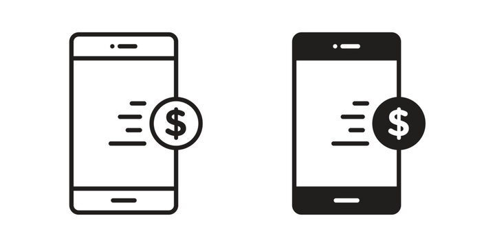 Mobile banking icon minimal graphic kit