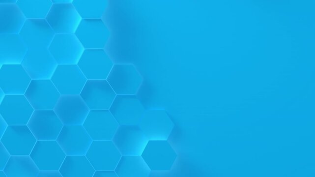 Graphene hexagon Tech background stepped loop Blue. Great backgound to communicate info about nano tech.