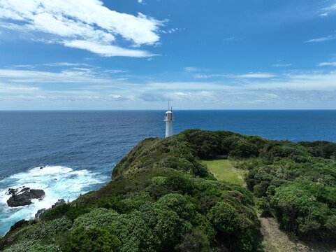 Aerial View of Cape Ashizuri, the Southernmost Point of Shikoku, Japan