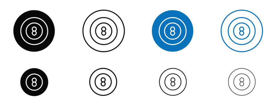 Pool 8 ball icon solid symbols collection