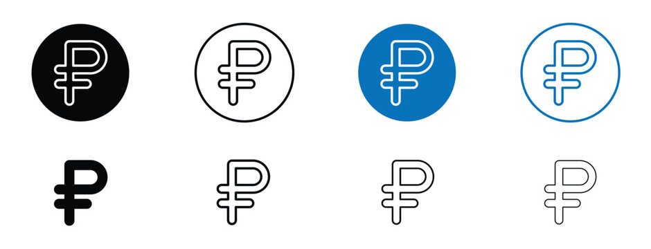 Ruble icon solid symbols collection