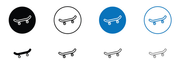 Skateboard icon solid symbols collection © molla