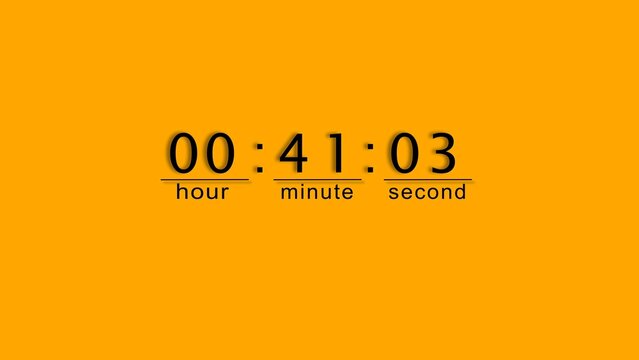 Timer display showing forty one minutes and three seconds on plain orange background.