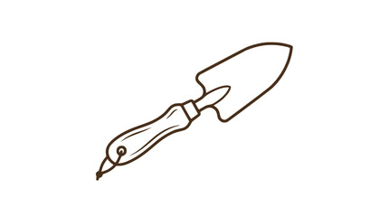 Obraz premium Hand Drawn Gardening Trowel Icon - Simple Outline Illustration