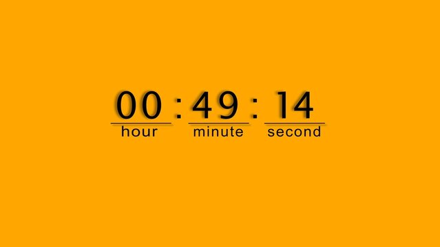 Minimalist digital clock design showing zero hours forty nine minutes and fourteen seconds.