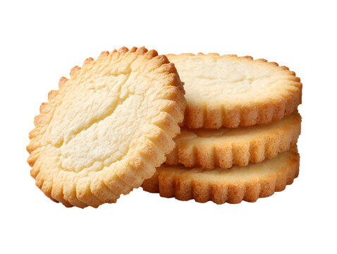 Stack of classic sugar cookies with buttery flavor, crisp golden edges, and a soft crumb, isolated on a white background.