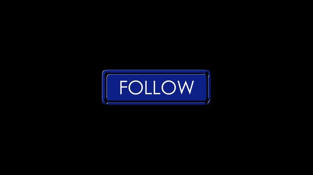 Animated blue social follow button