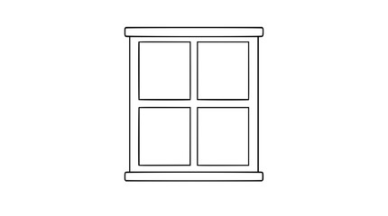 Window frame vector icon with four panes - clean line illustration for architecture and home design © MuhammadHussnain