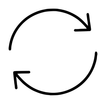 Circular Return Arrows Vector Icon - Minimalist Line Illustration for Refresh, Reload, and Redo Operations