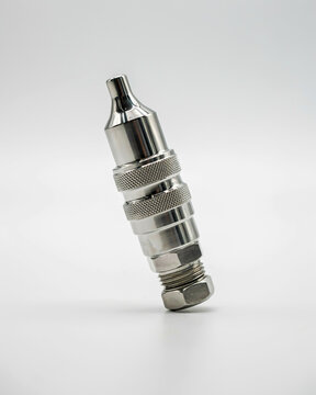 Metal Quick Release Coupling On White Background texture connector