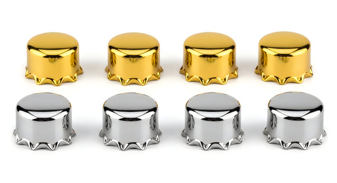 Golden and metallic textured cylindrical containers with spiked bases