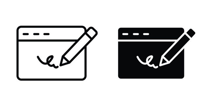 Electronic signature icon simple artwork group