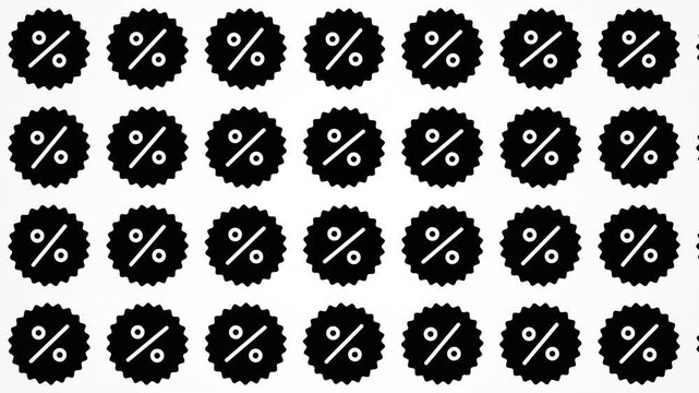 Seamless Pattern Design Featuring Repeating Discount Percentage Symbols for Motion Render