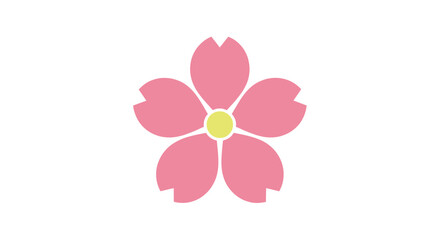 Fototapeta premium Pink cherry blossom sakura flower flat icon design