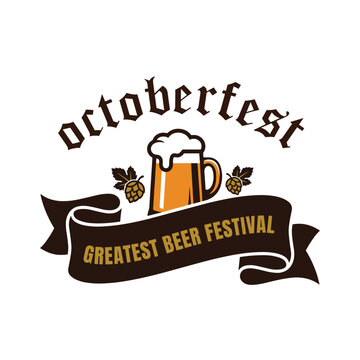 Octoberfest clipart logo emblem for the greatest beer festival. Suitable for prints, merchandise, or logo design.