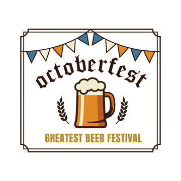 Octoberfest clipart logo emblem for the greatest beer festival. Suitable for prints, merchandise, or logo design.