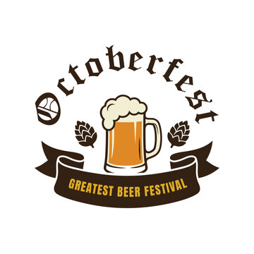 Octoberfest clipart logo emblem for the greatest beer festival. Suitable for prints, merchandise, or logo design.