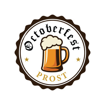 Octoberfest clipart logo emblem for the greatest beer festival. Suitable for prints, merchandise, or logo design.
