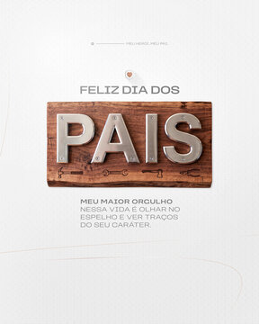 Feliz Dia dos Pais Post Card M&ecirc;s de Agosto Amor de Pai Flyer Social Media