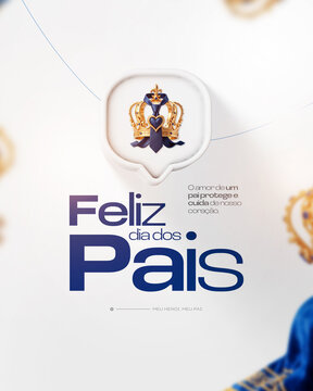 Feliz Dia dos Pais Post Card M&ecirc;s de Agosto Amor de Pai Flyer Social Media