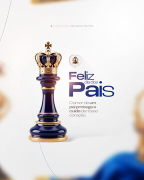 Feliz Dia dos Pais Post Card M&ecirc;s de Agosto Amor de Pai Flyer Social Media