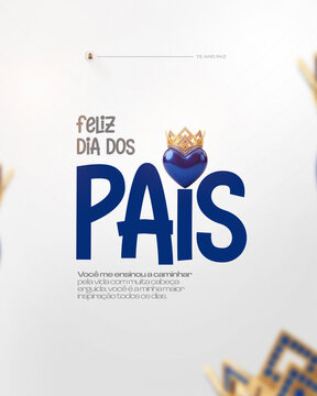 Feliz Dia dos Pais Post Card M&ecirc;s de Agosto Amor de Pai Flyer Social Media