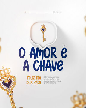 Feliz Dia dos Pais Post Card M&ecirc;s de Agosto Amor de Pai Flyer Social Media