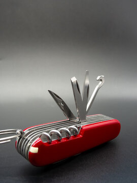 Zapopan Jalisco, Mexico - August 15, 2025: Close-up of Victorinox Ranger folding knife Ref. 1.3763