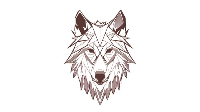 Geometric Wolf Head Emblem