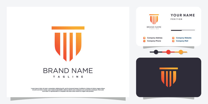 Shield design illustration with modern clean style