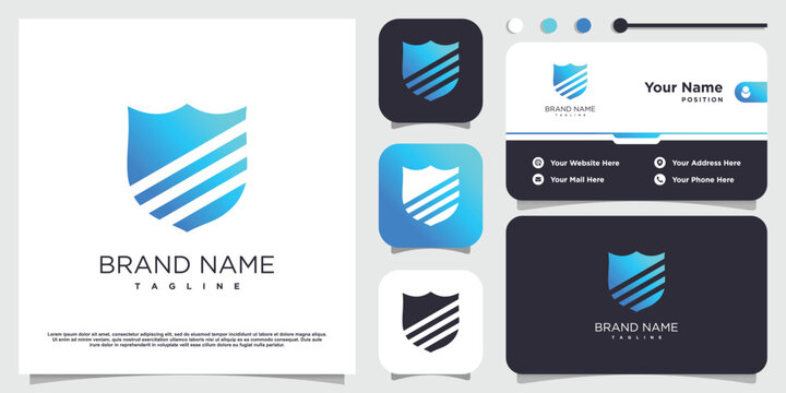 Shield design illustration with modern clean style