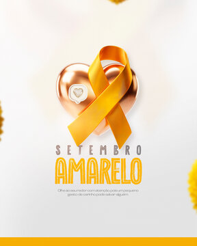 Setembro Amarelo Campanha Social Media Flyer Feed Post Card