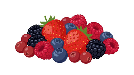Fresh berry collection featuring various sweet organic fruits for healthy nutrition © Lahir