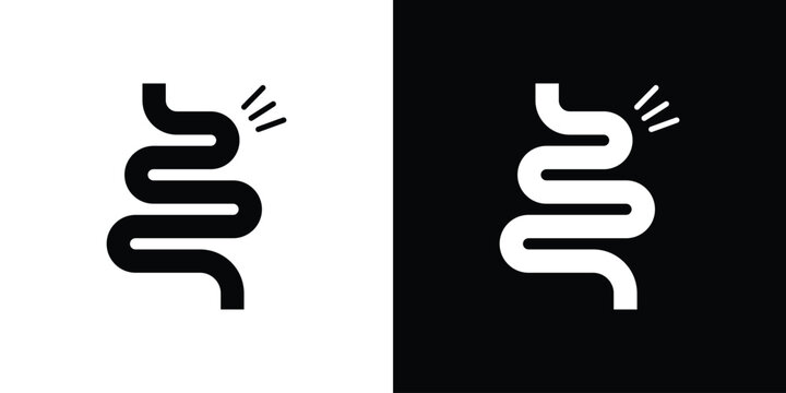 Gut constipation icon simple symbol collection