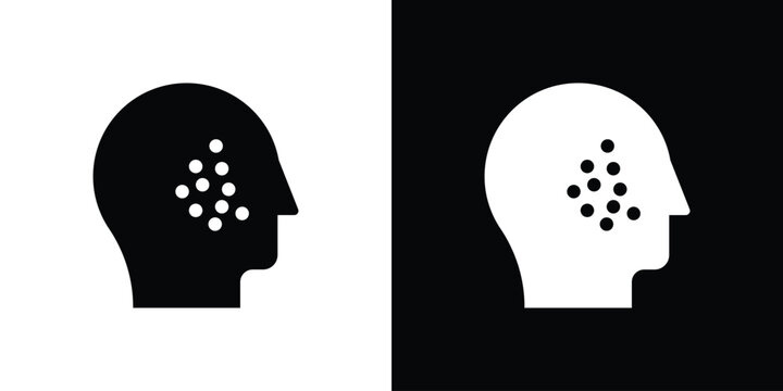 Man acne on face icon simple symbol collection