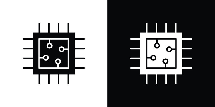 Semiconductor icon simple symbol collection