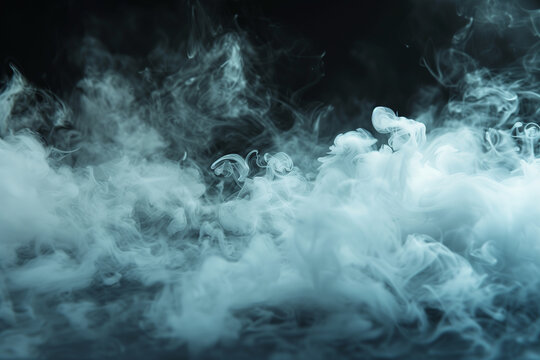 Liquid nitrogen white vapor smoke background