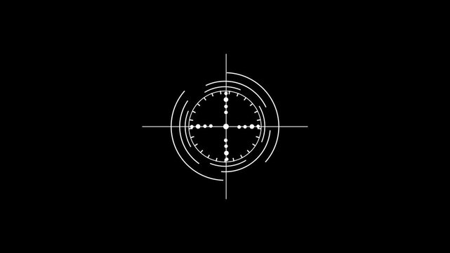 Animated HUD invigoration element virtual crouching target.