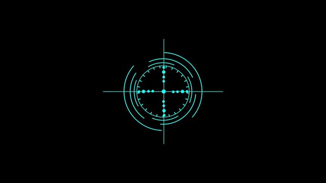 Animated HUD invigoration element virtual crouching target.