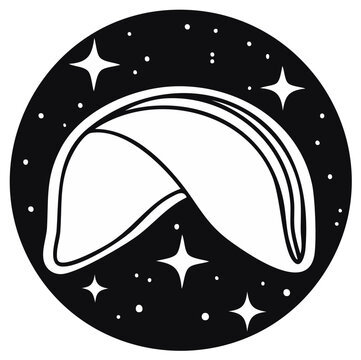 Fortune cookie in space with stars
