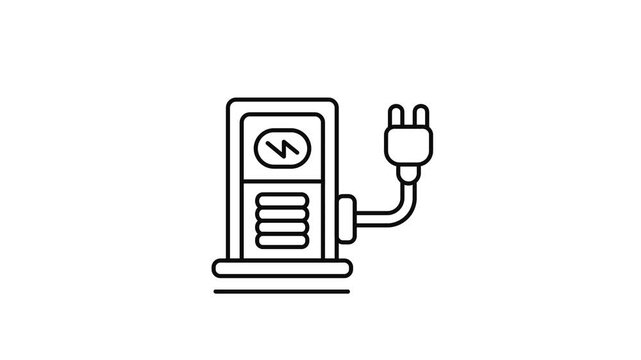 Minimalist outline animation of charging station charge area drawing on and fading out. Features a clean pop up style in 3 color setups.