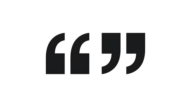 Abstract Black Quote Marks on White Background