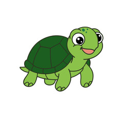Obraz premium Hand drawn-cute-turtle-vector-cartoon-character