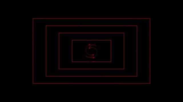 Abstract background with neon rectangles. Seamless loop