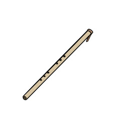 Cartoon illustration of suling, Indonesian traditional bamboo flute musical instrument on transparent background © pranowo